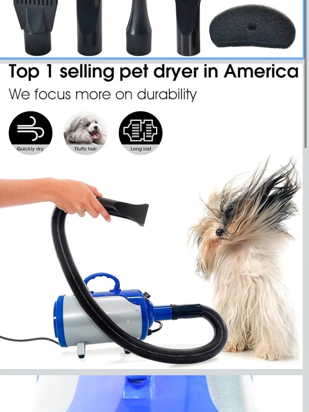 SHELANDY Groomer Partner Pet Hair Force Dryer Dog Grooming Blower with heater